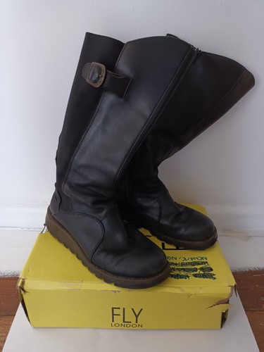 Fly london black boots - boots,, size