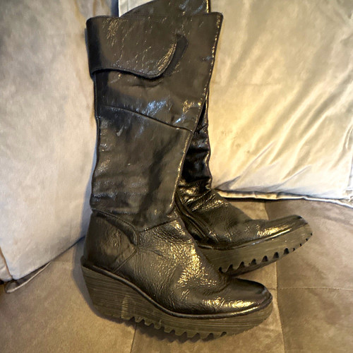 Fly london black leather - fly, knee